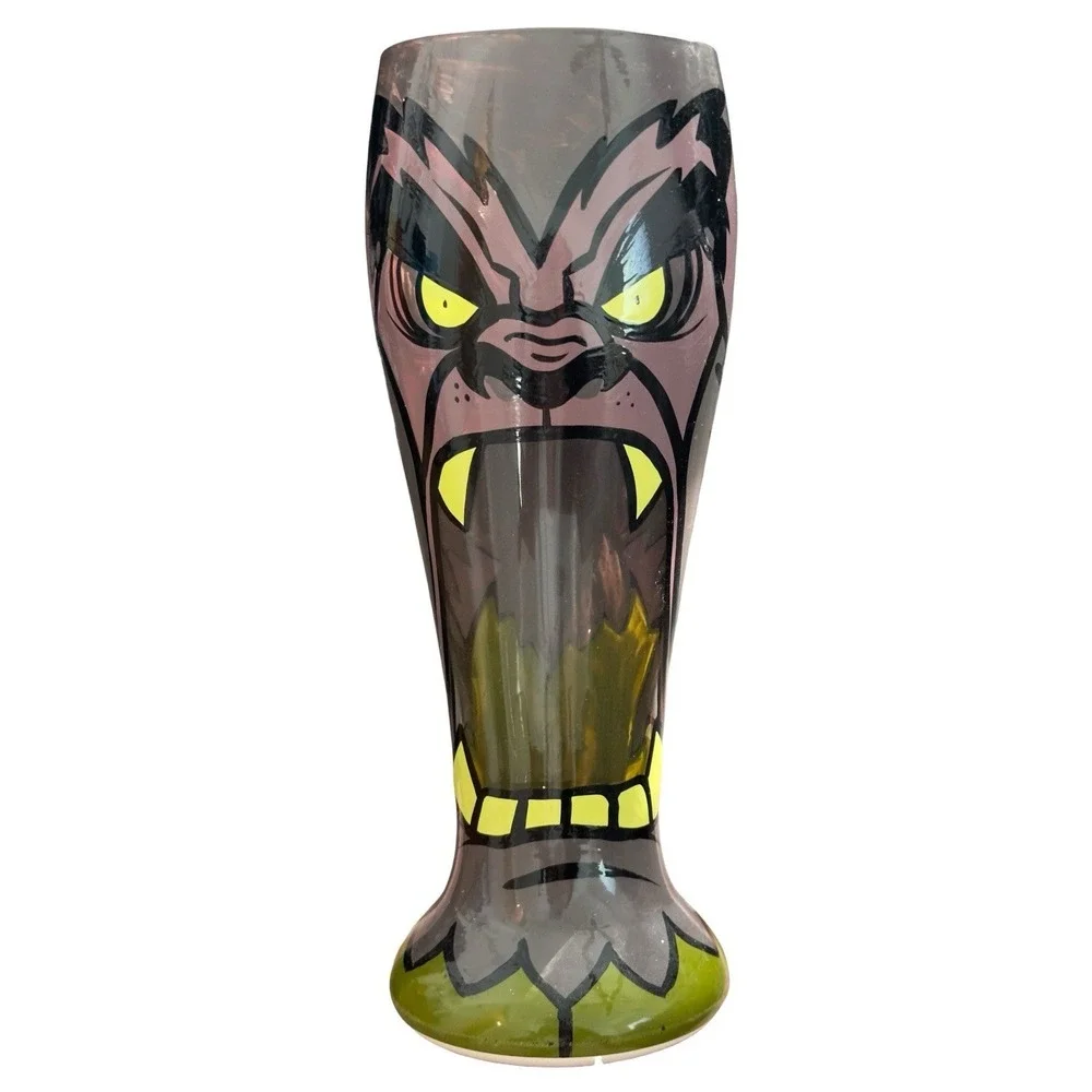 Top Shelf Barware Halloween Party Werewolf Hand Painted Glassware